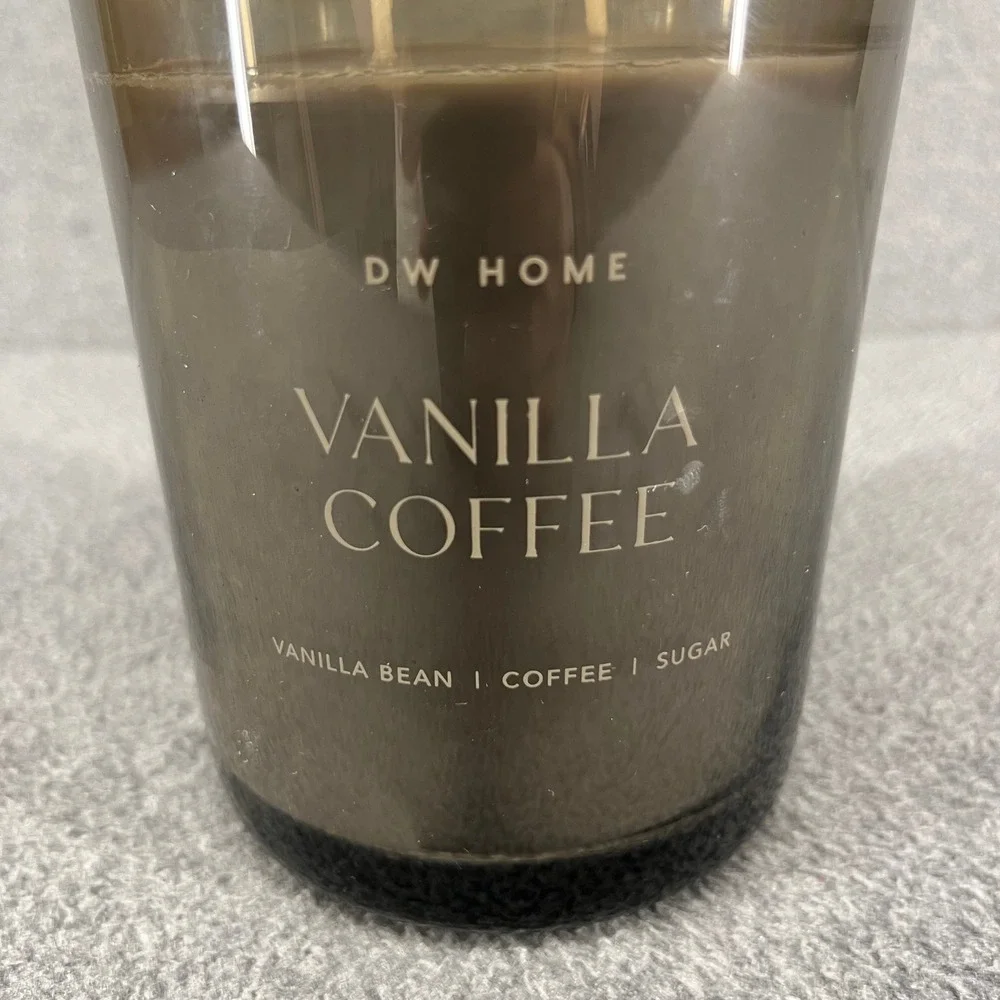 DW Home Vanilla Coffee Scented Candle 15.7 oz Brown Smoked Glass 2-Wick Jar New